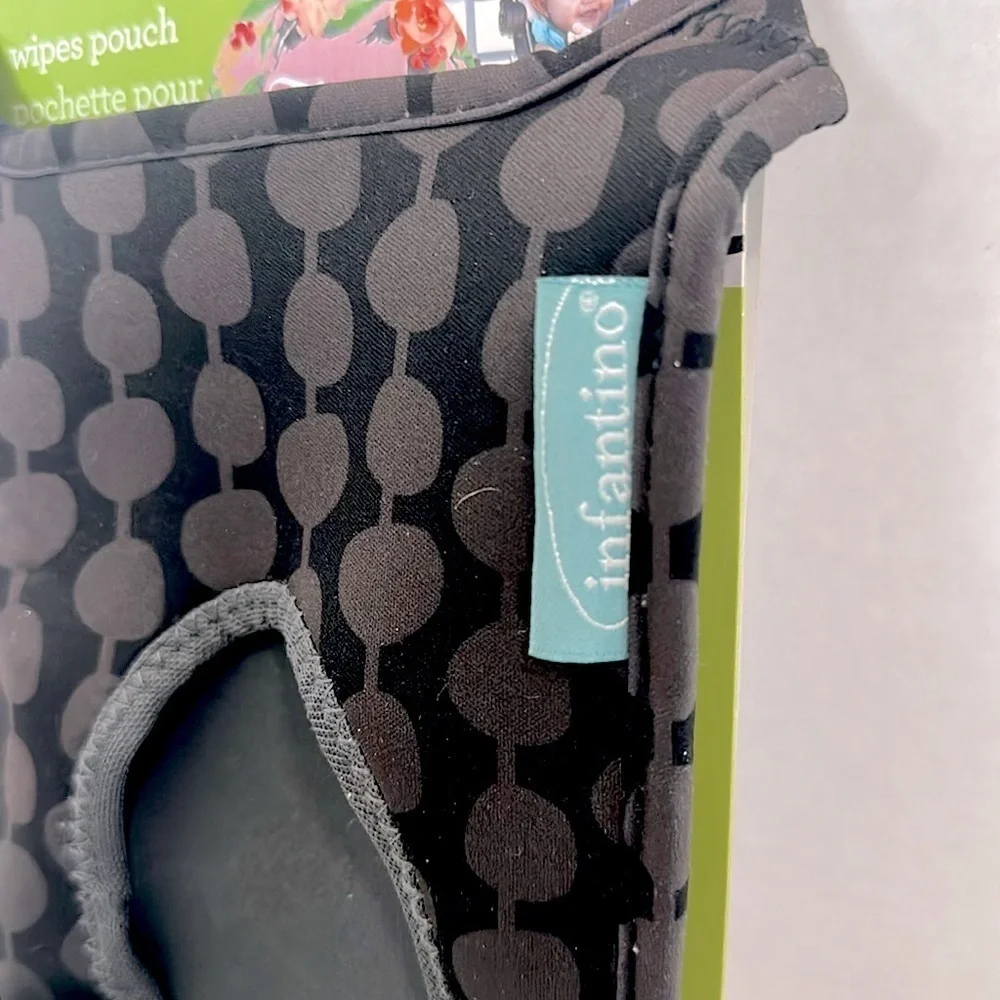 Infantino neoprene Black retro hanging wipe holder DOESN’T INCLUDE CASE
